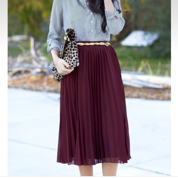 Alquimia Dresses & Skirts - WINE PLEATED MIDI SKIRT